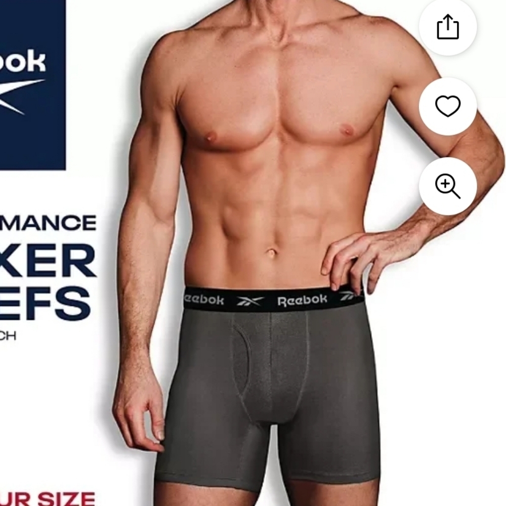 Reebok Men's Speedwick Performance Training Boxer Briefs 4 Pack XL